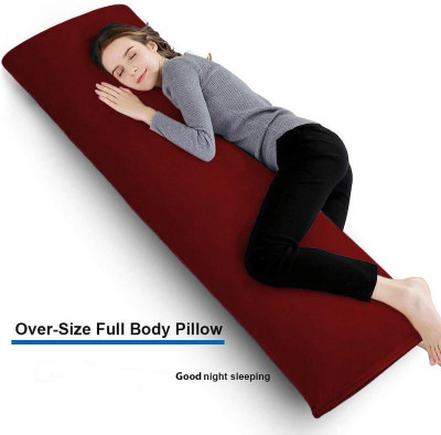 Mom's Moon Ultra Soft Full Body Pillow-Side Sleeping Pillow Microfibre Solid Body Pillow Pack of 1(Maroon)