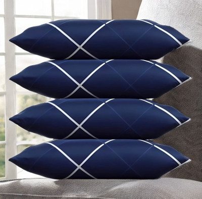 Urmila Microfibre Sleeping Pillow Pack of 4 Solid LUXURY(Blue)