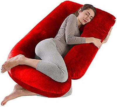 OZLY ultra soft j shaped pillow Polyester Fibre, Microfibre Solid Baby Pillow Pack of 1(Maroon)