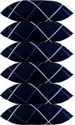 ACTOS Microfibre Geometric Bolster Pack of 6(Dark Blue)