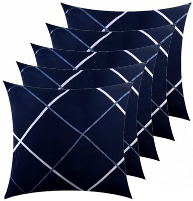 Changers Microfibre Cushion Pack of 5 Geometric(Dark Blue)