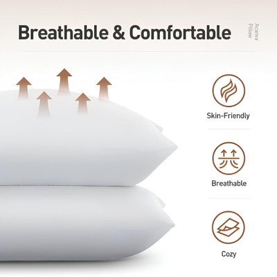 Texlux Utopia Microfibre Solid Sleeping Pillow Pack of 2(White)