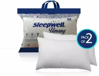 Sleepwell Umang Pillow Set || Comfort And Support Pillow Microfibre Solid Sleeping Pillow Pack of 2(White)