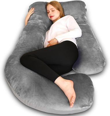 OneNonly Microfibre Solid Pregnancy Pillow Pack of 1(Grey)