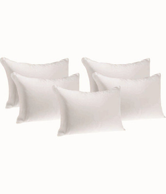 RomancePillow Polyester Fibre Solid Sleeping Pillow Pack of 5(White)