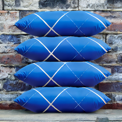 YPOLOIPO Polyester Fibre Sleeping Pillow Pack of 4 Abstract LUXURY(Blue)