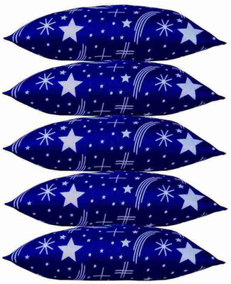 fulffystyl Microfibre Sleeping Pillow Pack of 5 Solid luxory(Blue)