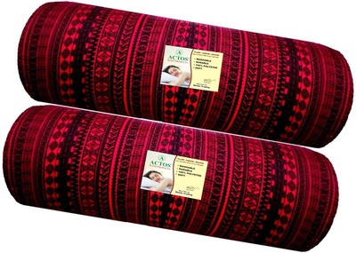 ACTOS Microfibre Geometric Bolster Pack of 2(Maroon8)