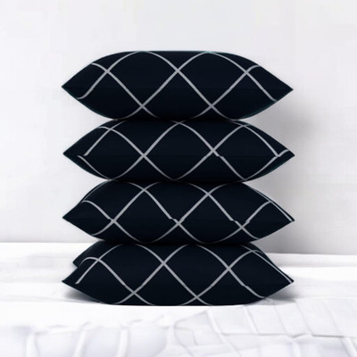 kuihome Microfibre Sleeping Pillow Pack of 4 Solid SOFT(Blue)