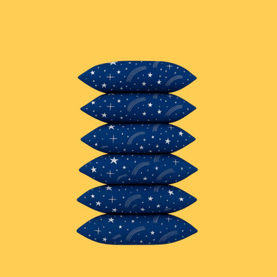 CATHROL Polyester Fibre Sleeping Pillow Pack of 6 Abstract 6 Pillows(Blue)