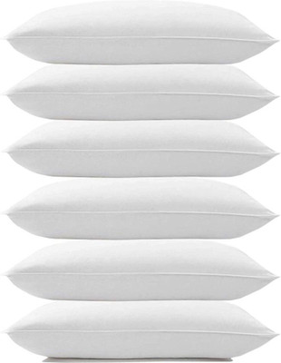 CATHROL Microfibre Chair Pad Pack of 6 Solid With 8 Cover(White)