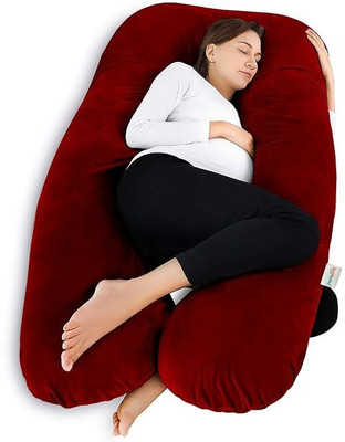 Oyo Baby U-Shape Microfibre Solid Pregnancy Pillow Pack of 1(Maroon)