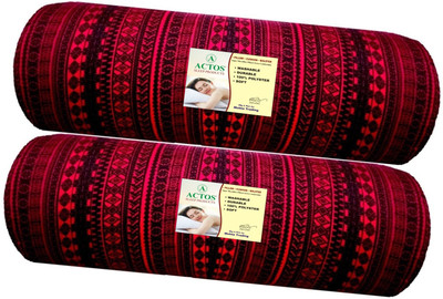 ACTOS Round Microfibre Geometric Bolster Pack of 2(Maroon)