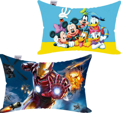 RACCOON With Cover, Kids Microfibre Toons & Characters Sleeping Pillow Pack of 2(Blue)