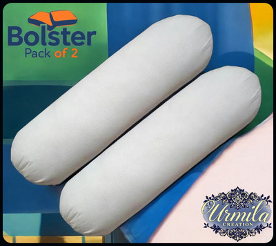Urmila Creation Microfibre Bolster Pack of 2 Solid(White)