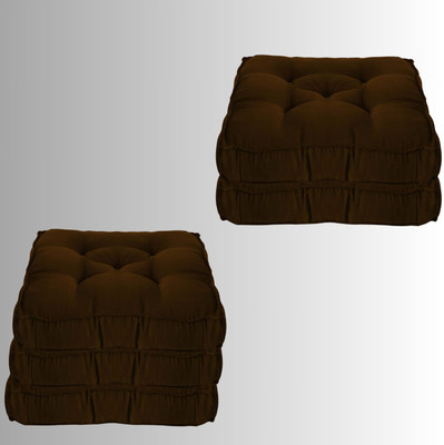 Pisaganj Microfibre Chair Pad Pack of 5 Solid Microfibre Box Chair Pad for Office Home Sitting Chair Cushion Pad 16X16 Inch(Coffee)