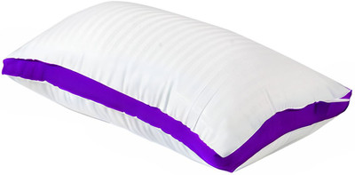 Fiveminmore Satin Microfiber Sleeping Pillow for Home|17x27 Inch Soft Fluffy Border Pillow| Microfibre Solid Sleeping Pillow Pack of 1(Purple)