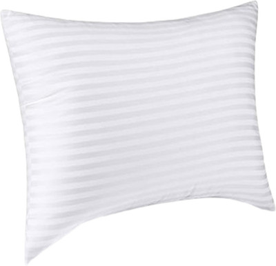 FurniGully Microfibre Stripes Sleeping Pillow Pack of 1(White)