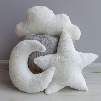 PICKKART Kids Pillow Set Star Moon Cloud Combo Microfibre Nature Cushion Pack of 3(White)