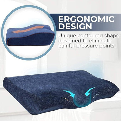 Flipkart SmartBuy Memory Foam Solid Orthopaedic Pillow Pack of 1(nevy blue)