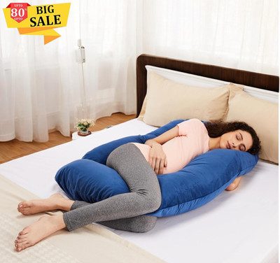THUKRAN Microfibre Solid Pregnancy Pillow Pack of 1(Blue)