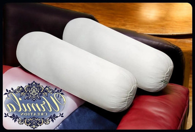 JAYOG ENTERPRISE Round Microfibre Solid Bolster Pack of 2(White)