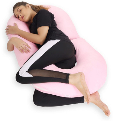 ZOXAB Luxury C Shape Polyester Fibre Solid Pregnancy Pillow Pack of 1(Pink)