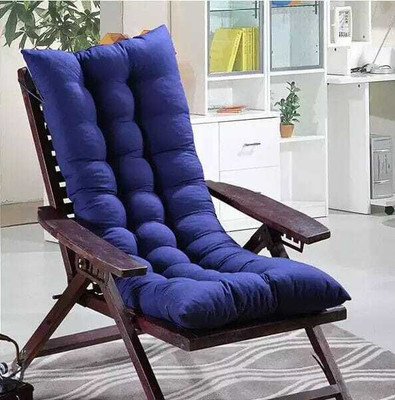 MEZU Cotton Solid Chair Pad Pack of 1(Blue)