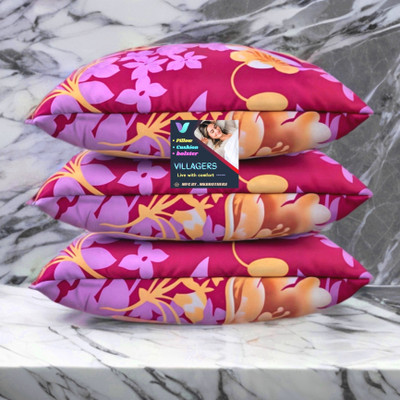 Tecsun FLOWER Microfibre Abstract Sleeping Pillow Pack of 3(Pink)