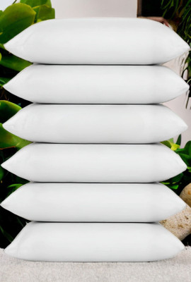 LIPONOS LUXURY Polyester Fibre Solid Sleeping Pillow Pack of 6(White)