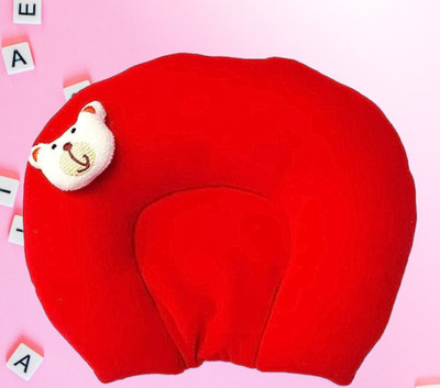 Ducudu Mustard Seeds Solid Baby Pillow Pack of 1(Red)