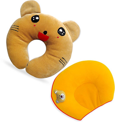 Baby Desire Cotton, Mustard Seeds Baby Pillow Pack of 2 Animals(Brown - Yellow)