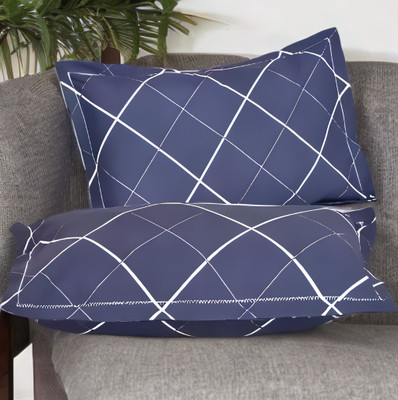 LIPONOS LUXURY Polyester Fibre Solid Sleeping Pillow Pack of 2(Blue)