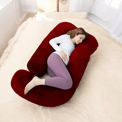 THUKRAN Polyester Fibre Solid Pregnancy Pillow Pack of 1(Maroon)
