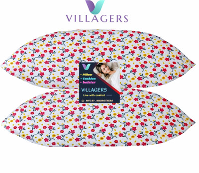 VILLAGERS LUXURY Polyester Fibre Abstract Sleeping Pillow Pack of 2(Multicolor)