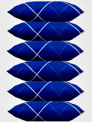 vraanc Luxury Polyester Fibre Abstract Sleeping Pillow Pack of 6(Blue)