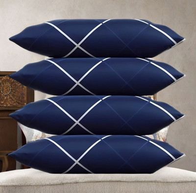 Urmila Creation Microfibre Sleeping Pillow Pack of 4 Solid LUXURY(Blue)