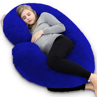 WILD MINT ultra soft c shaped pregnancy pillow Microfibre Solid Pregnancy Pillow Pack of 1(royal blue)