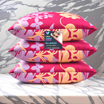 Tecsun FLOWER Microfibre Abstract Sleeping Pillow Pack of 3(Pink)