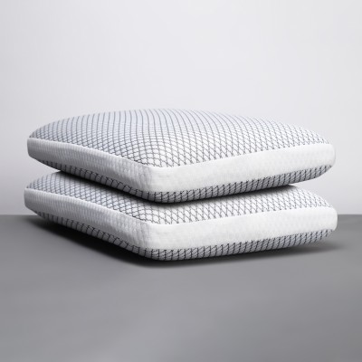 LA VERNE Luxury Memory Foam Geometric Sleeping Pillow Pack of 2(Silver)