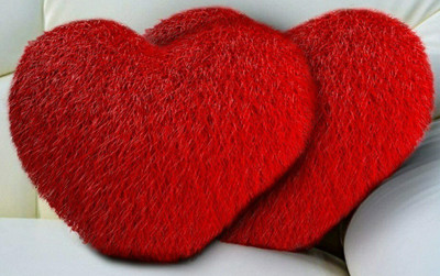 yo comfort HOME DECOR Microfibre Solid Cushion Pack of 2(Red)