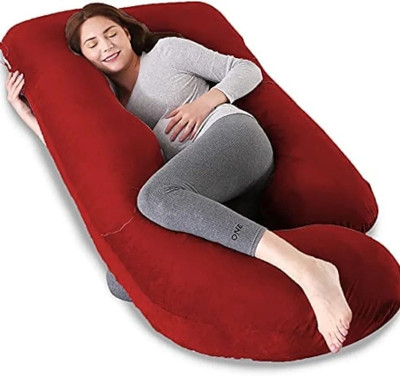 MAHADEV NA Polyester Fibre Solid Pregnancy Pillow Pack of 1(Maroon)