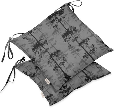 Vargottam Polyester Fibre Nature Chair Pad Pack of 2(Gray 2)