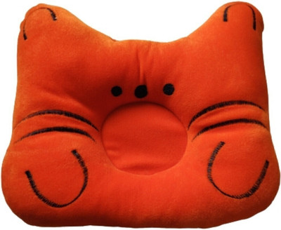 Little Miracles Polyester Fibre Solid Baby Pillow Pack of 1(Orange)