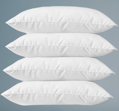 STOMIA Pack Of 4 pillows Polyester Fibre Solid Sleeping Pillow Pack of 4(White)