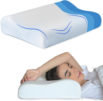 CRAFKEN Memory Foam Sleeping Pillow Pack of 1 Nature Contour Memory Foam Pillow, Stomached, Anti-Snoring, Side Sleepers(White)
