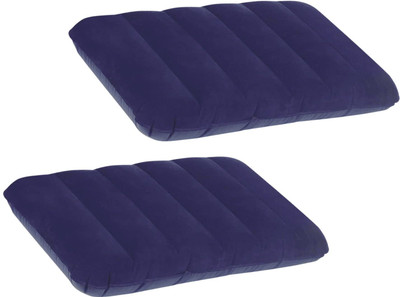 Liznoriz Air Travel Pillow Pack of 2 Solid air pillow(Blue)