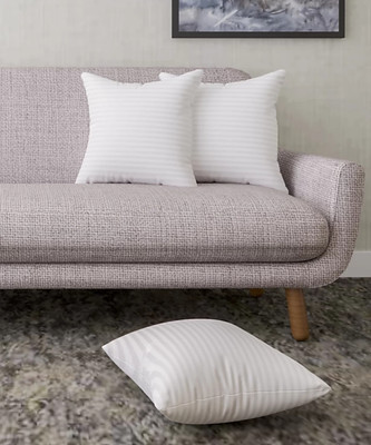 RACCOON Set Of Soft Microfibre Stripes Cushion Pack of 3(White)