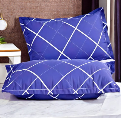 GUNVAR INDIA PRIVATE LIMITED LUXURY Polyester Fibre Solid Sleeping Pillow Pack of 2(Blue)