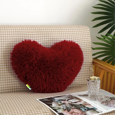 Cyuteenuts Valentine Heart pillow cushion Microfibre Solid Cushion Pack of 1(Red)